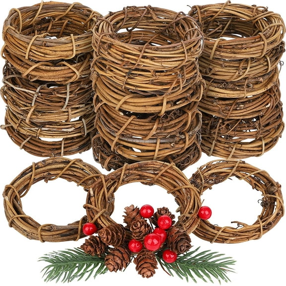 Dalrosia Grapevine Wreaths Vine Branch Wreath Christmas Rattan Wreath Garland Decoration for Christmas Holiday Craft or Wedding Supplies