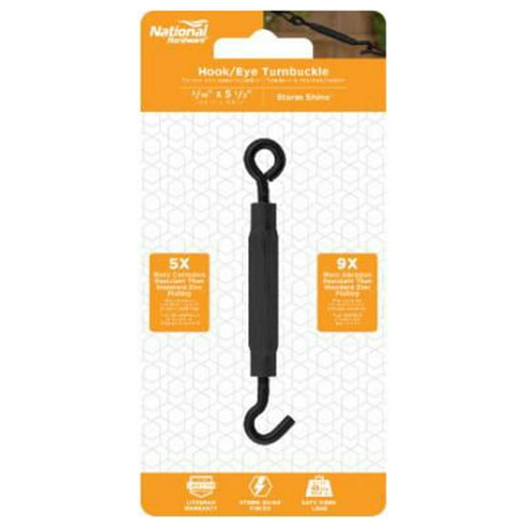 National Hardware N820-119 Hook/Eye Turnbuckle, 3/16 x 5-1/2 In. - Quantity 10