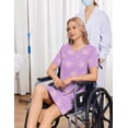 thumbnail image 5 of Pinspark Hospital Gowns Open Back for Women Bedridden Nightgowns Back Opening Short Sleeve Post Surgery Tear Away Adaptive Dresses, 5 of 6