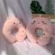thumbnail image 4 of Almohada de viaje, almohada de viaje para niños, almohada de apoyo para el cuello portátil y cómoda, juego para avión, automóvil, tren, autobús y uso doméstico con antifaz para dormir (rosa) JAMW Sencillez, 4 of 4