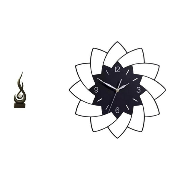 Escultura abstracta de fuego,Estatua de arte abstracto,adorno para decoración del hogar,Reloj de pared grande,Reloj de pared acrílico silencioso,sin tictac,Reloj de pared grande para