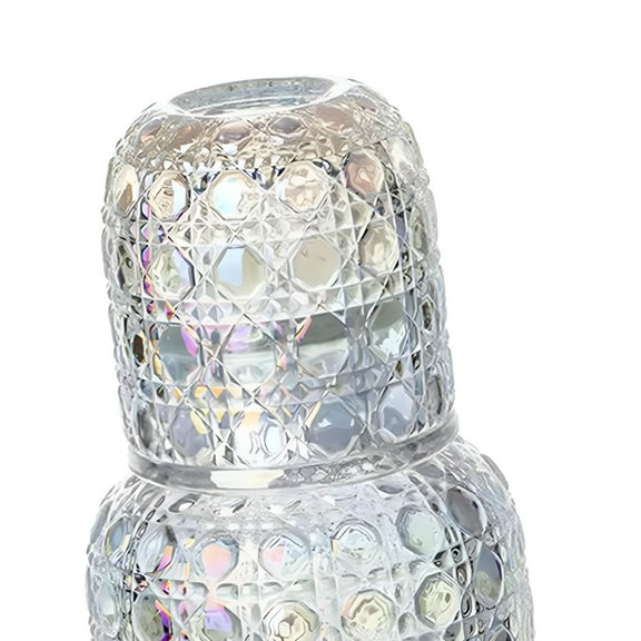 ACDANC Bedside Water Carafe and Glass Set Teapot Bediside Carafe with Glass Cup for Kitchen Multicolor