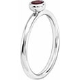 thumbnail image 3 of SS Low 4mm Round Rhodolite Garnet Ring, 3 of 7
