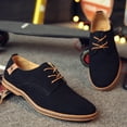 thumbnail image 4 of Tawop Mens Dress Shoes Faux Leather Casual British Fashion Suede Black Size:9.5, 4 of 7