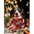 thumbnail image 3 of Christmas Dog Bandanas 2 Pack Buffalo Plaid Merry Christmas Dog Bandanas for Boy Girl Holiday Seasonal Pet Scarf X-Large, 3 of 6
