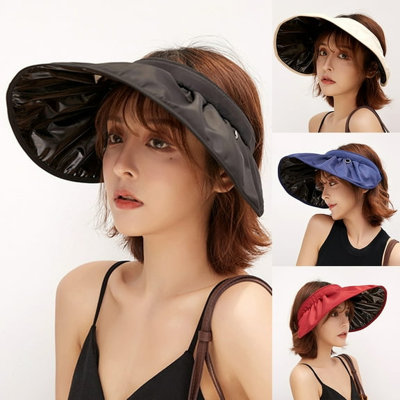 Windfall Sun Visor Hats Women Large Brim Summer UV Protection Beach Cap
