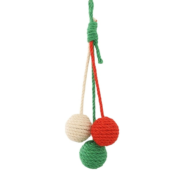 Hanging Cat Rope Toy Interactive Sisal Teaser for Indoor Play and Exercise to Satisfy Natural Scratching Instincts with Durable Pet Entertainment Solution