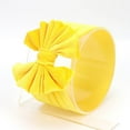 thumbnail image 2 of Odeerbi Baby Girls Elastics Hair Bows Headband Toddler Gold Velvet Pleated Headband Cute Solid Color Oversized Headband Hair Accessories Yellow, 2 of 4