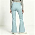 thumbnail image 4 of Girls Solid Casual Flare Leg Pants for Big Kids Mid Rise Full Length Back Pocket Stretch Fabric Everyday Bottoms, 4 of 8