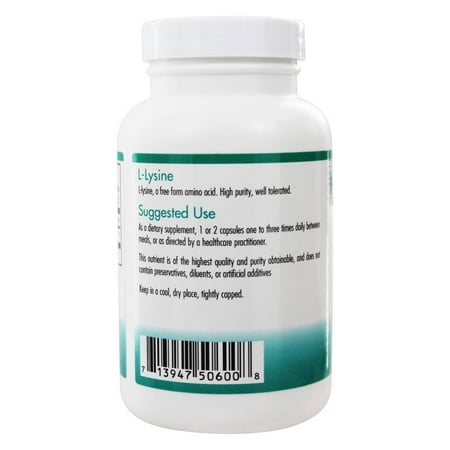 Nutricology - L-Lysine 500 mg. - 100 Vegetarian Capsules