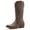 25YY03 Brown, variant on Globalwin Women’s Square Toe Cowgirl Boots Classic Mid-Calf Camel Cowboy Boots With Embroidered Stitching Low Heel Comfortable Western Boots For Country Outfits Size 10M
