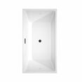 thumbnail image 4 of Sara 59 Inch Freestanding Bathtub in White with Floor Mounted Faucet, Drain and Overflow Trim in Matte Black, 4 of 5