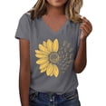 thumbnail image 2 of Gray Tshirts for Women's Sunshade Summer T Shirt Plus Size Loose Top Top Girls Short Sleeve Graphic Casual V Neck T Shirt Summer Tops, 2 of 4