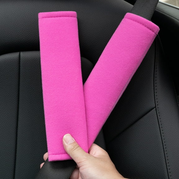 2x Pink Soft  Safety Seat Belt Set Cover Shoulder Pad Strap Protector Universal Fit For Car Truck