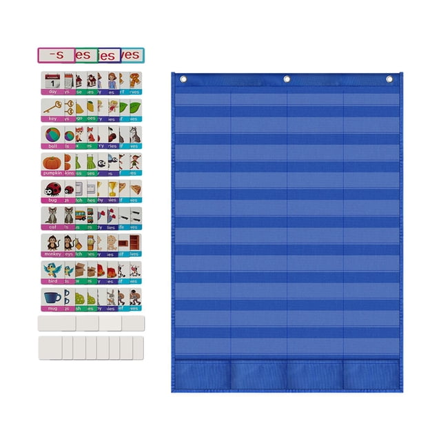 Gráfico de bolsillo,Suministros para maestros de aprendizaje temprano,Regalos educativos Gráfico organizado en el aula para la guardería en el hogar