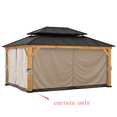 thumbnail image 2 of Sunjoy Universal Replacement Privacy Curtain,Waterproof Privacy Curtains 4-Panel Screen Walls for 12 x 16 ft Gazebo, Patio & Backyard Protection, 2 of 5