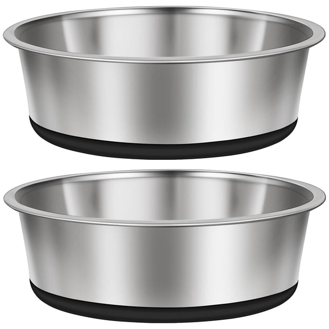 Dog Bowls Taglory de acero inoxidable, juego de 2 para perros medianos