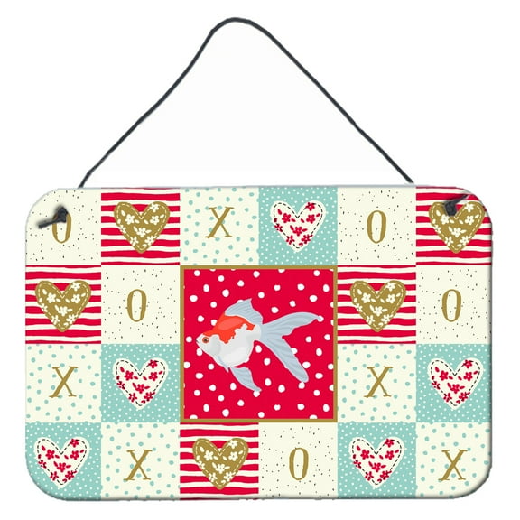 Carolines Treasures CK5479DS812 Tamasaba Goldfish Love Wall or Door Hanging Prints 8x12 multicolor