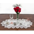 thumbnail image 3 of White European Lace and Antique Jacquard Fabric Table Runner (14" x 27" | 16" x 35"/44"/54" 14"x70"), 3 of 4
