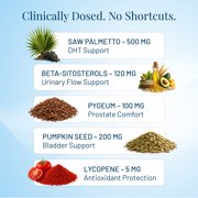 Prostara Prostate Support Supplement with Saw Palmetto, Beta-Sitosterol, Pygeum for Urinary Flow