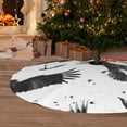 thumbnail image 6 of Lsque Monochrome Flying Ravens Print Christmas Tree Skirt, Tree Skirt with Ties or Velcro, Perfect for Holiday Decorations, Halloween, and New Year-30", 6 of 7