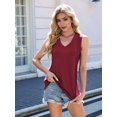 thumbnail image 6 of Women'S Sleeveless Tops Summer V Neck Loose Tank Tops, Vest Style T Shirts for Women Wine Red M, 6 of 9