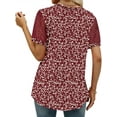 thumbnail image 5 of KISSMODA Womens V Neck Short Sleeve Summer Tops Button Down Pleated Tunic Tops Shirts S-3XL, 5 of 5