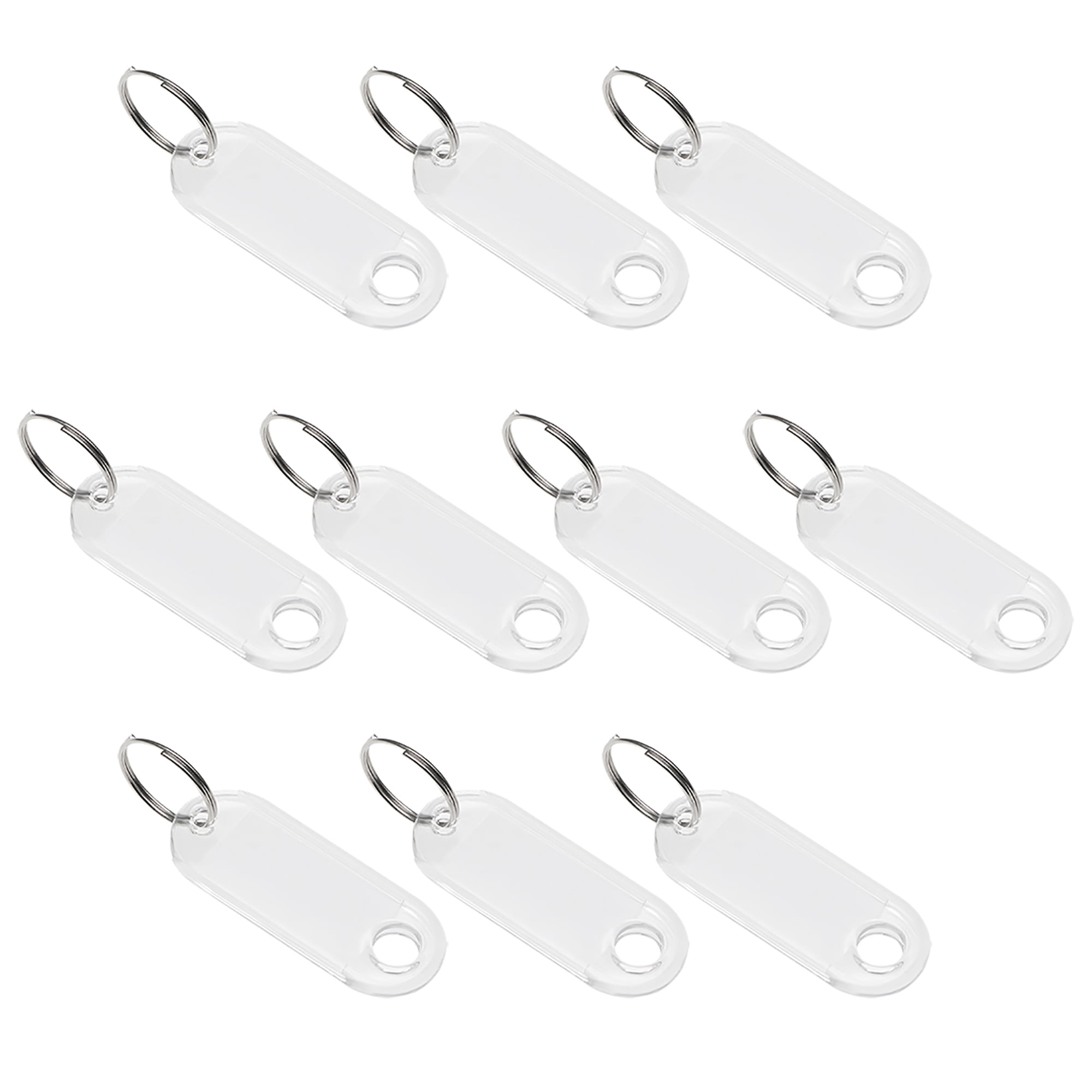 Uxcell 50x20mm Plastic Key Tags with Split Keyring White 10 Count