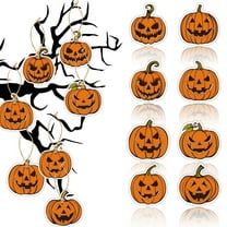 JOGZMZ Halloween 3D Paper Pumpkin Hanging Decor - 8 Pack Eco-Friendly Jack-o'-Lantern Ornaments for Home, Party, Window Decorations