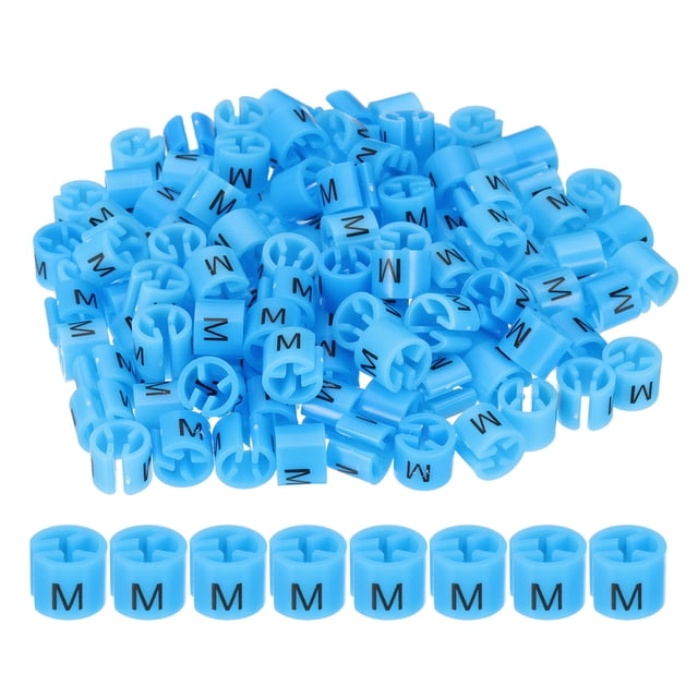 Uxcell Clothes Hanger Markers, Tags Fit Rod Garment Size Hanger Clips Color Coding Label for Clothing Hangers Blue M