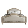 thumbnail image 3 of Home Design Hilton Queen Platform Bed Frame with Foam-Padded Headboard and Nailhead Trim, Antique Gray/Warm Gray, Easy Assembly, 3 of 10