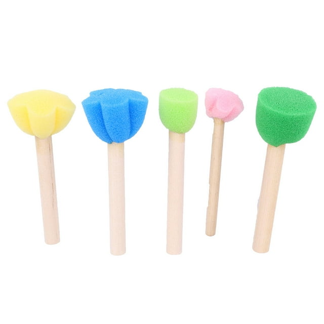 Pincel de esponja para pintar, 5 piezas, mini pinceles de pintura coloridos para bricolaje, pincel de juguete, eficiencia óptima