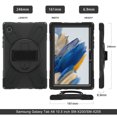 thumbnail image 2 of For Samsung Galaxy Tab A8 Case 10.5 inch SM-X200/X205/X207, 360 Hand Strap, Shoulder Strap, Kickstand, Rugged Drop Protection, Black, 2 of 6
