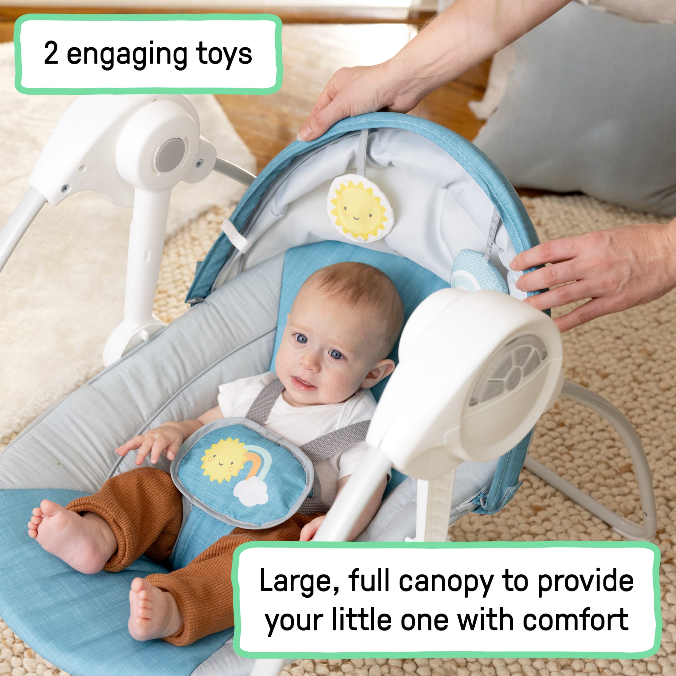 Ingenuity Sun Valley Portable Baby Swing with Canopy photo 7