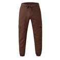 thumbnail image 3 of KDFJPTH Mens Cargo Pants Cargo Pant With Stretch Solid Brown Xxxl, 3 of 5