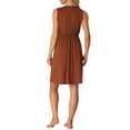 thumbnail image 3 of INSPIRE CHIC Women's Pajamas Dress Sleeveless Sleepwear V Neck Lace Trim Casual Lounge Nightgowns M Brown, 3 of 5