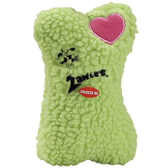 Zanies Embroidered Berber Bone Dog Toys, Green