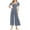 Sky Blue, variant on Floral Jumpsuits for Women Casual Square Neck Puff Sleeves Tunic Waist Flowy Wide nLEg Baggy Summer Jumpsuit for Vacation Beach Black S-XL