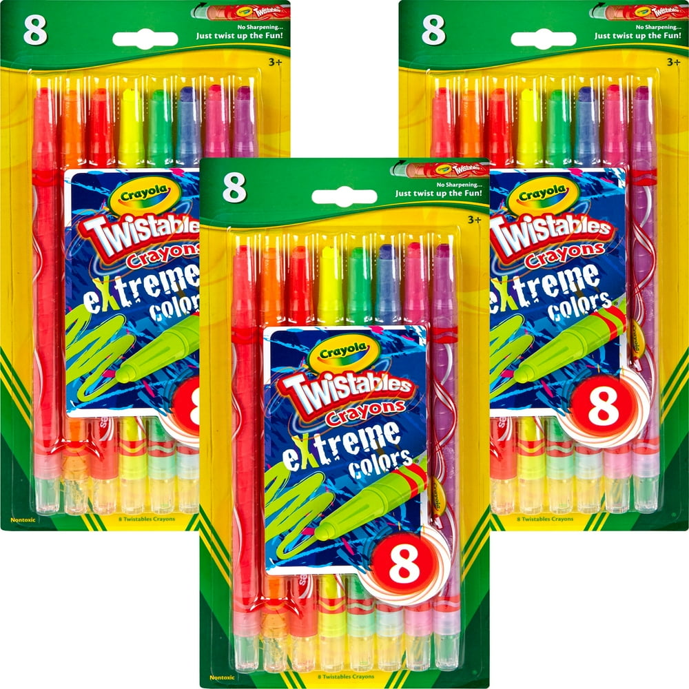 Crayola Twistables Extreme Color Crayons 8 CountMultipack Of 3