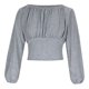 thumbnail image 2 of TaTaai Women's Solid Color Off Shoulder Long Sleeve Top Ladies Pleated High Waist Slim Fit Shirt Fashion Casual for Daily Party Work Travel Streetwear All Season Wear Gift, 2 of 7