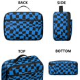 thumbnail image 3 of Blue and Black Wavy Checkered Pattern Insulated Lunch Bag Teens,Bento School Lunch Bag for Teens for Work,Picnic or Travel 10.6x7.7x4.3 Inches,12 Can Capacity, 3 of 6