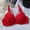 Red, variant on MGDXOX Women Crisscross Thin Strap Floral Lace Underwire Bra Push Up Side Smoothing Elegant Everyday Bra Pink 85C