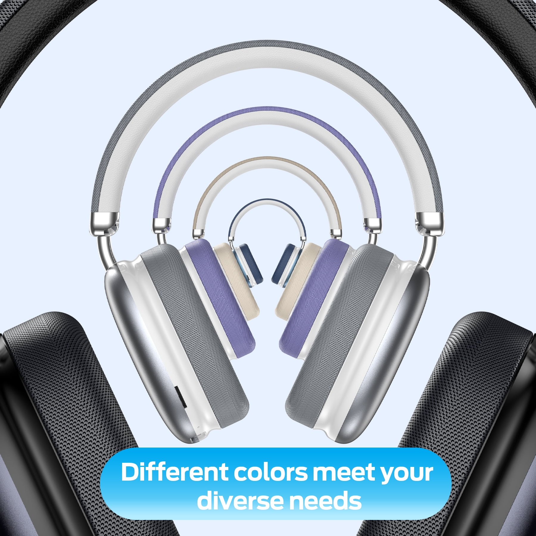 Bluetooth Headphones Over Ear, 65Hrs Playtime Wireless Headphones,Bass Boosted by 90%,Lightweight Headset with Deep Bass, Clear Call with 4 Noise Cancelling Mics,Low Latency for Travel Work Cellphone thumbnail 14