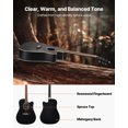 thumbnail image 2 of 41 in Cutway Acoustic Guitar Beginner Bundle with Gig Bag for Adults Solo Black, Spruce Top, Mahogany Back, Rosewood Fingerboard, Ergonomic Design, Tuner Included for Easy Playing and Practice, 2 of 3