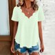 thumbnail image 5 of TaTaai Casual Breathable Women Top Solid Color Palace Lock Short Sleeve V Neck Relaxed Fit Soft Comfort Spring Summer Daily Casual Wear T Shirt Gift, 5 of 9