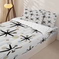 thumbnail image 2 of Castle Fairy Mid Century Atomic Star Zipper Queen Comforter Set with Fitted Sheet and 2 Pillowcases,Abstract Round Dot Zipper Bedding Set,Taupe Gray White,Reversible, 2 of 7