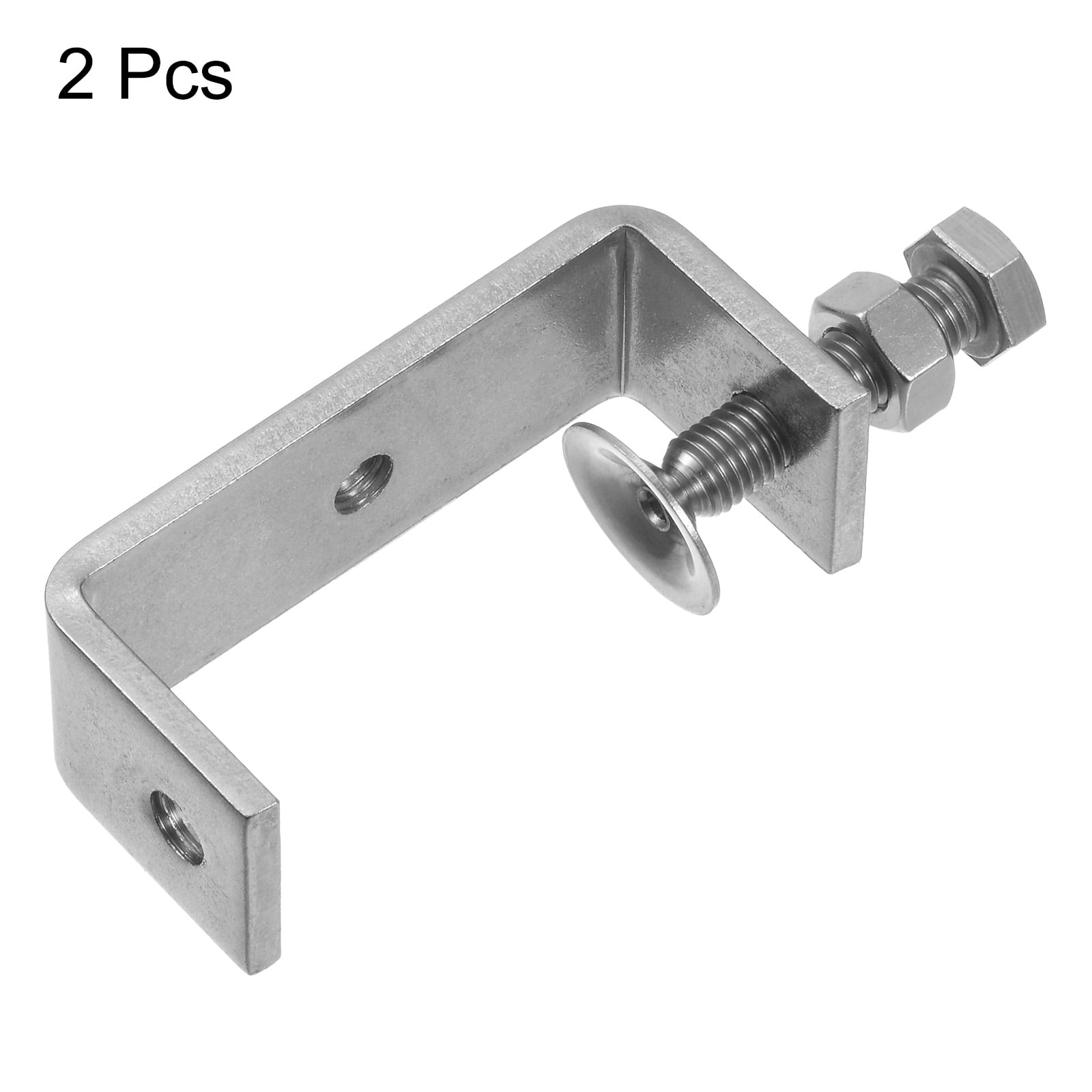 Uxcell 2Pcs Stainless Steel C Clamps 75mm Wide Jaw Opening Small Metal U Clamp for Woodworking Household Mounting