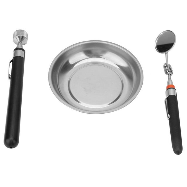 LAFGUR Ensemble d'Outils Magnétiques 3 Pcs Plateau à Vis Outil de Ramassage Télescopique Miroir d'Inspection