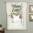 thumbnail image 2 of Happy Easter Balloon Curtains for Living Room/French Door, Cute Rabbits Flowers Eggs Butterflies Beige Tie Up Curtains 63 Inch Length Energy Saving Kitchen Curtains Shades for Windows 42"x63", 2 of 8