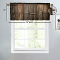 thumbnail image 4 of Wooden Barn Door Curtain Valance for Kitchen Rustic Farmhouse Western Vintage Door Window Valance for Living Room Bedroom, Kitchen Valance Rod Pocket Window Curtain 54 by 18 in, 2 Panel, 4 of 6